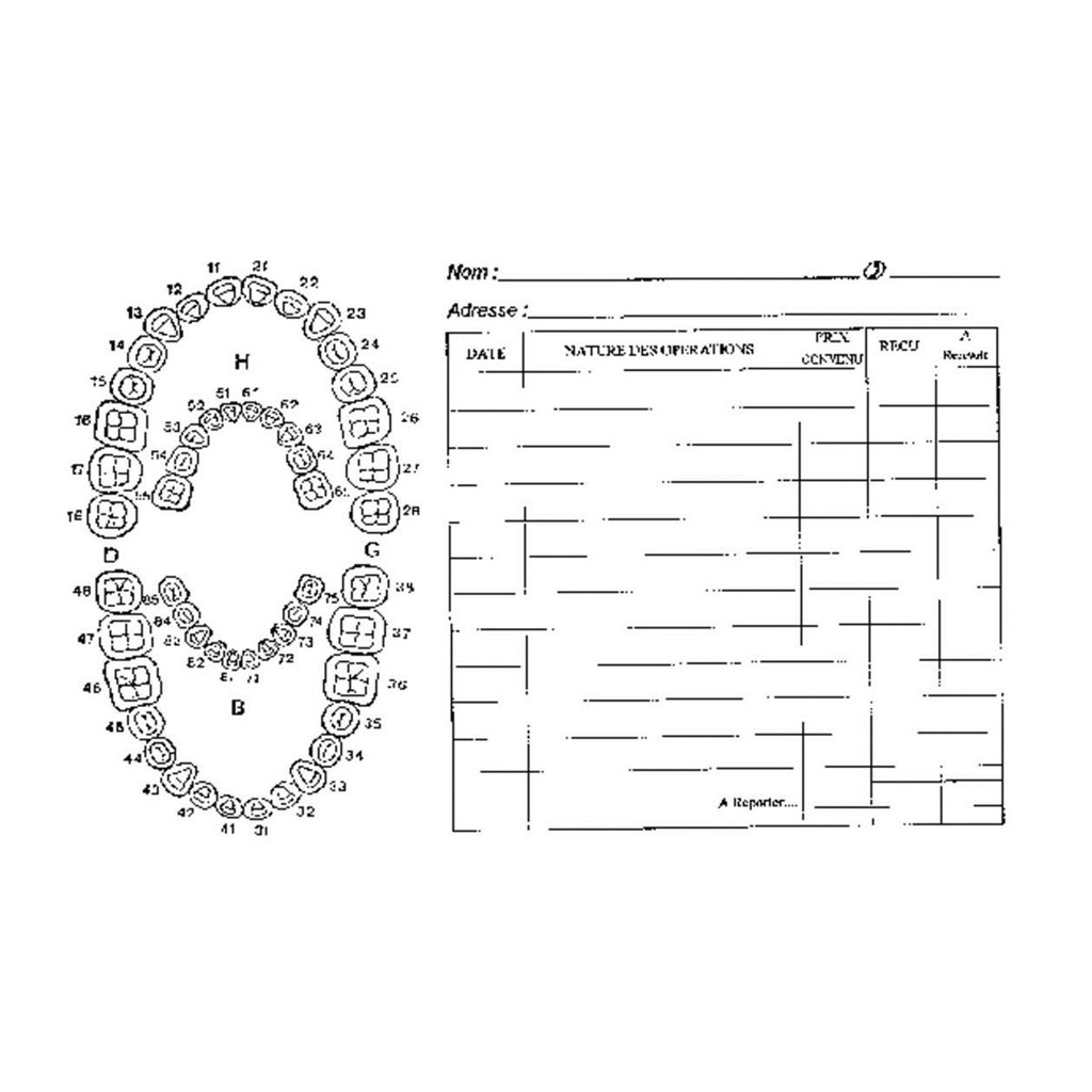FICHES DENTAIRES NO 2 BOITE DE 200        DROUAIRE