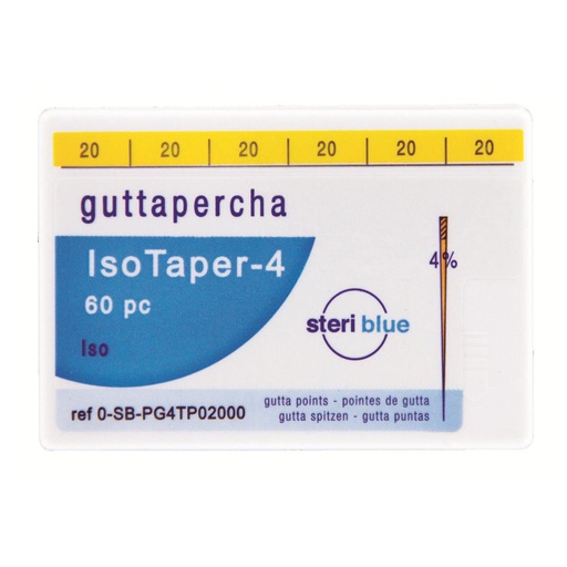 [42-652-88] ISOTAPER POINTES GUTTA 4% NO20 (60)      STERIBLUE