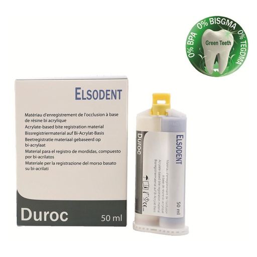 [62-641-98] DUROC ELSODENT RESINE BI-ACRYL 50ML+10 EMBTS VERTS