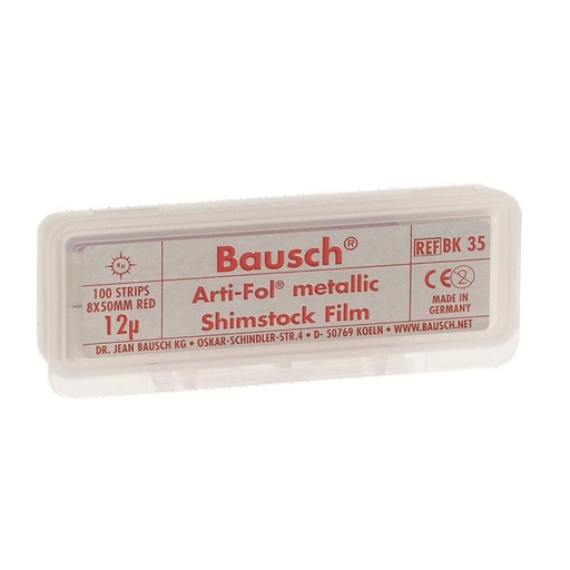 [20-751-98] BK35 ARTI-FOL ROUGE 8MM 1 COTE 100 FEUILLES BAUSCH