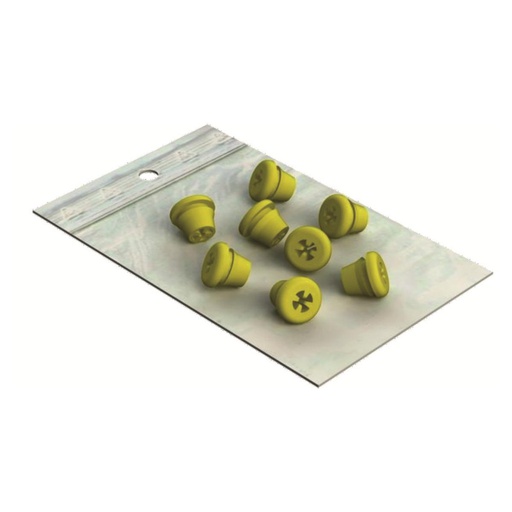 [04-066-88] REASSORT PLUGS JAUNE (8)  SILICONE     NICHROMINOX