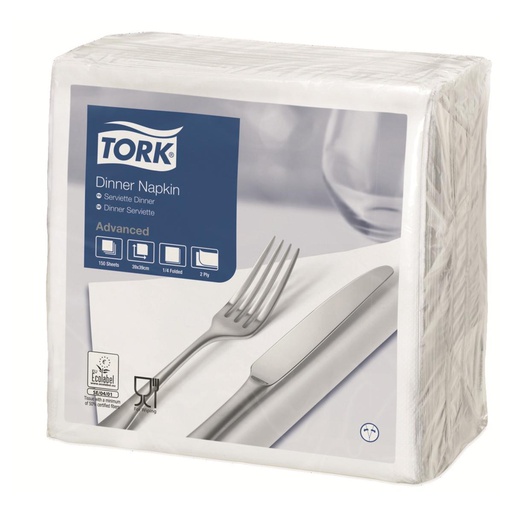 [19-492-98] SERVIETTES 39X39 BLANCHES 2 PLIS (150) 478746 TORK