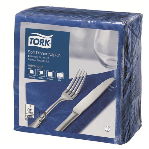 [89-492-98] SERVIETTES 33X33 BLEU OCEAN 2 PLIS(200)477215 TORK