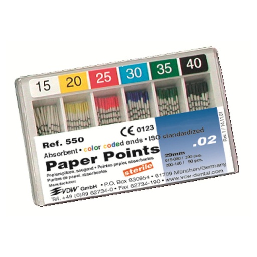 [23-006-98] POINTES PAPIER STERILES 2% NO15 (120)          VDW