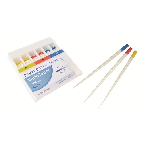 [43-270-59] VARIO TAPER PAPIER STERILES (100) ASST.  STERIBLUE