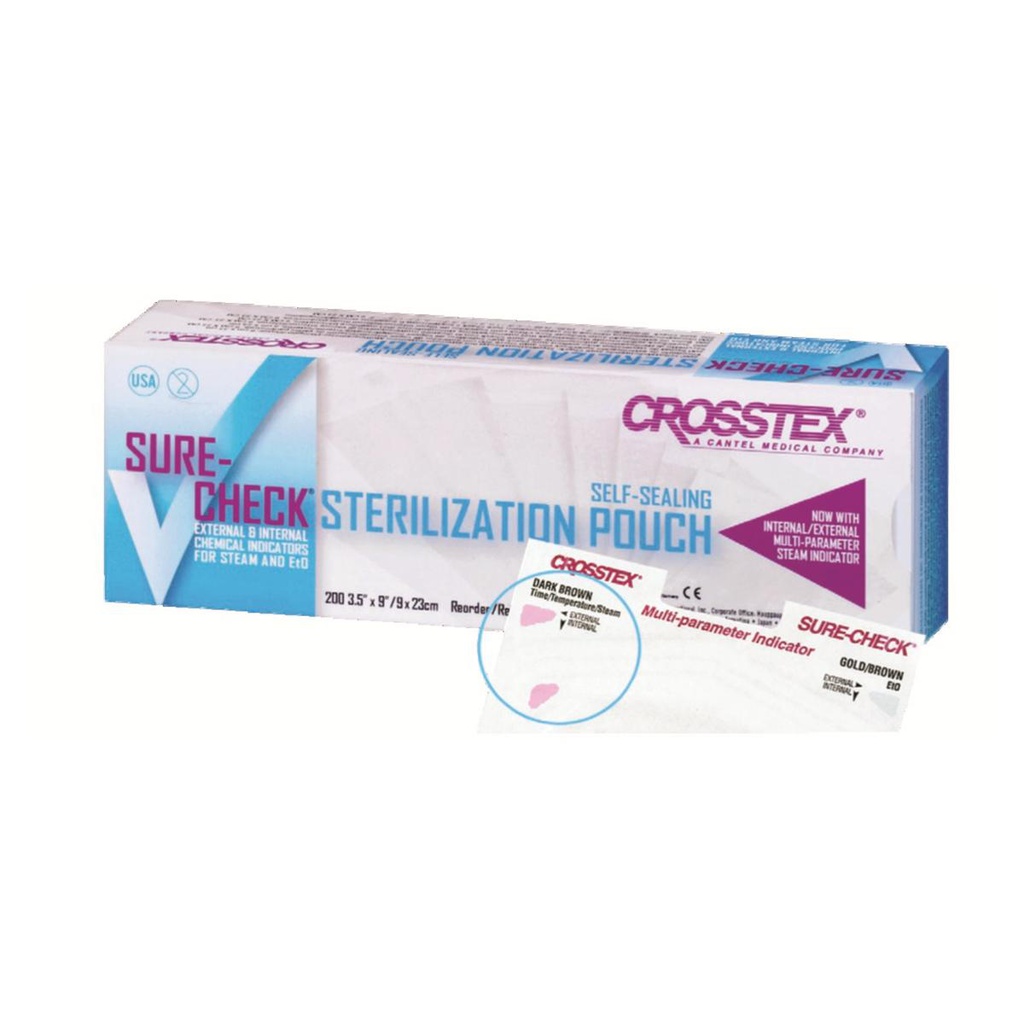 SACHETS STE SURECHECK 6X10 CM (200)       CROSSTEX