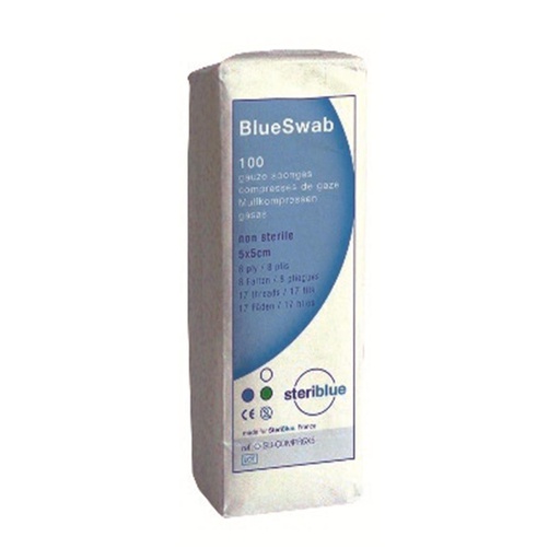 [47-962-88] #BLUESWAB COMPRESSES BLANCHES  X1000     STERIBLUE