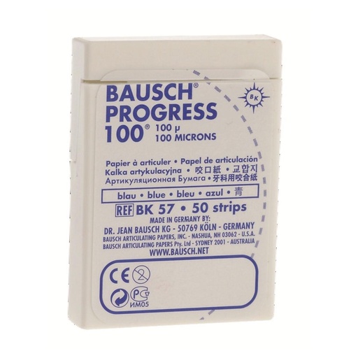 [491-91-98] PROGRESS BANDES PRECOUPEES BLEU (50)  BK57 BAUSCH