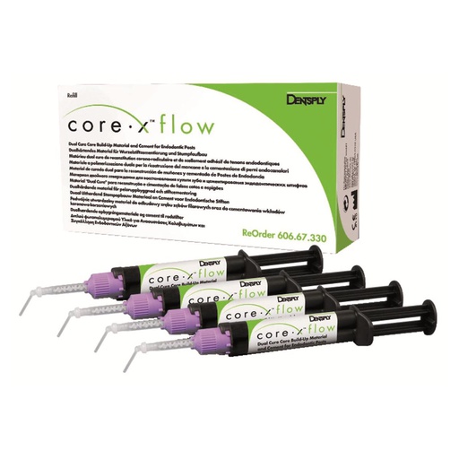 [888-42-98] CORE X-FLOW RECHARGE 4X4,75G + 20 EMBOUTS DENTSPLY