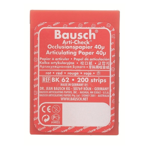 [169-20-29] BK62 PAPIER A ARTICULER ROUGE 200 FEUILLES  BAUSCH