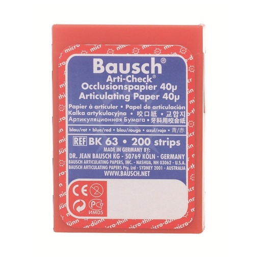 [551-81-59] PAPIER OCCLUSION MICROMINCE 40 MICRONS      BAUSCH