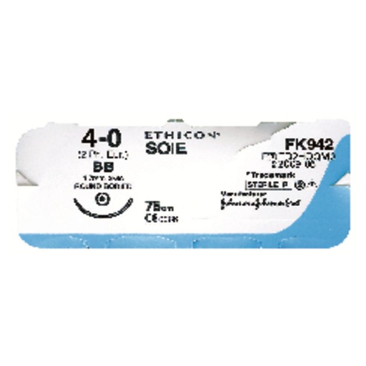 [13-707-78] FIL SOIE NOIRE VECTRAL 19MM 75CM 4/0 (36)  ETHICON